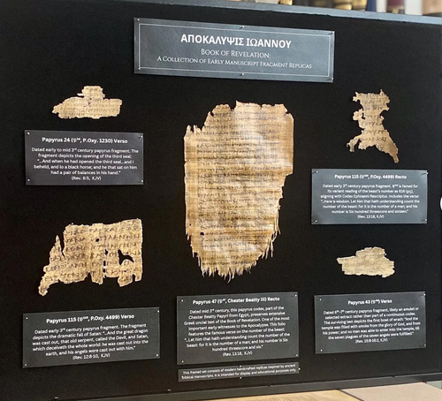 Apocalypse Papyrus Replicas | Framed Ancient Book of Revelation Fragments Collection (16x20 Open Shadowbox)