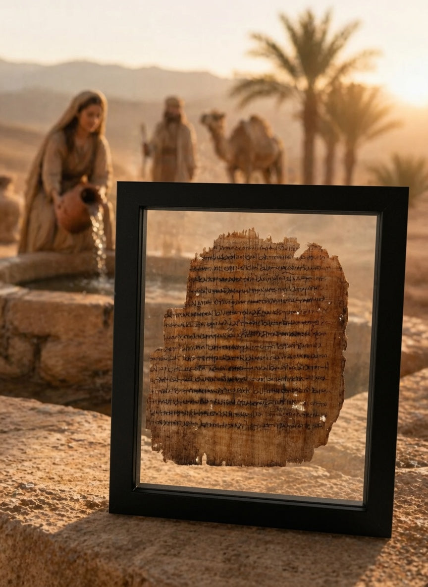 Rebekah at the Well LXX Papyrus Replica | The Servant Recounting the Story | Genesis 24:31–47